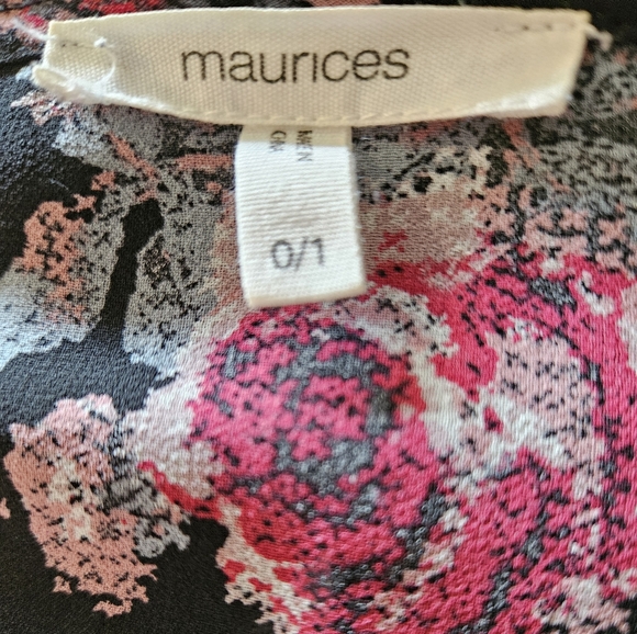 Maurices Floral Black Kimono 0X/1X - Picture 5 of 7